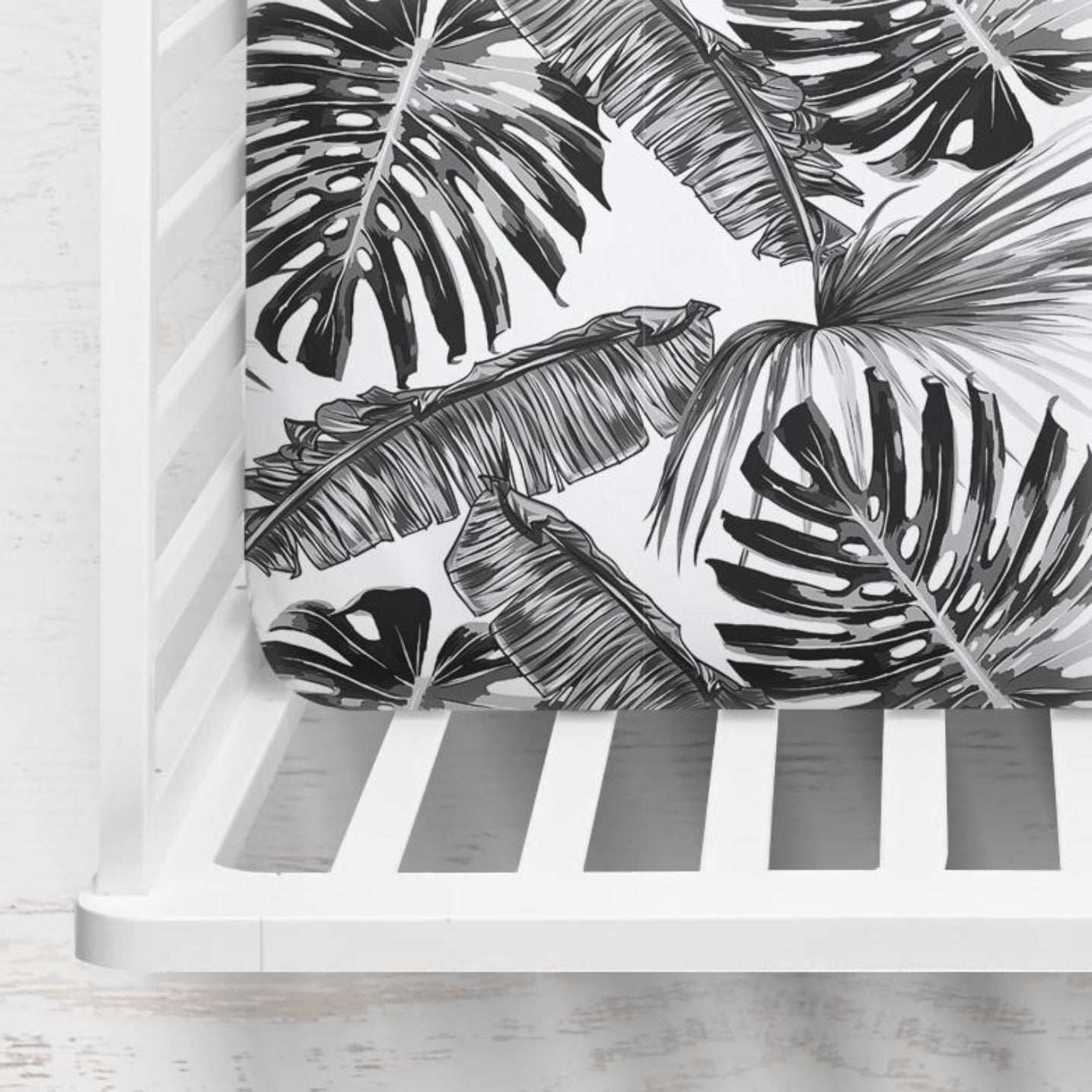 Bae's Black Palm Crib Sheet