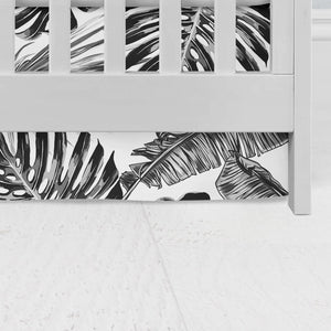 Bae's Black and White Palm Leaf Crib Skirt