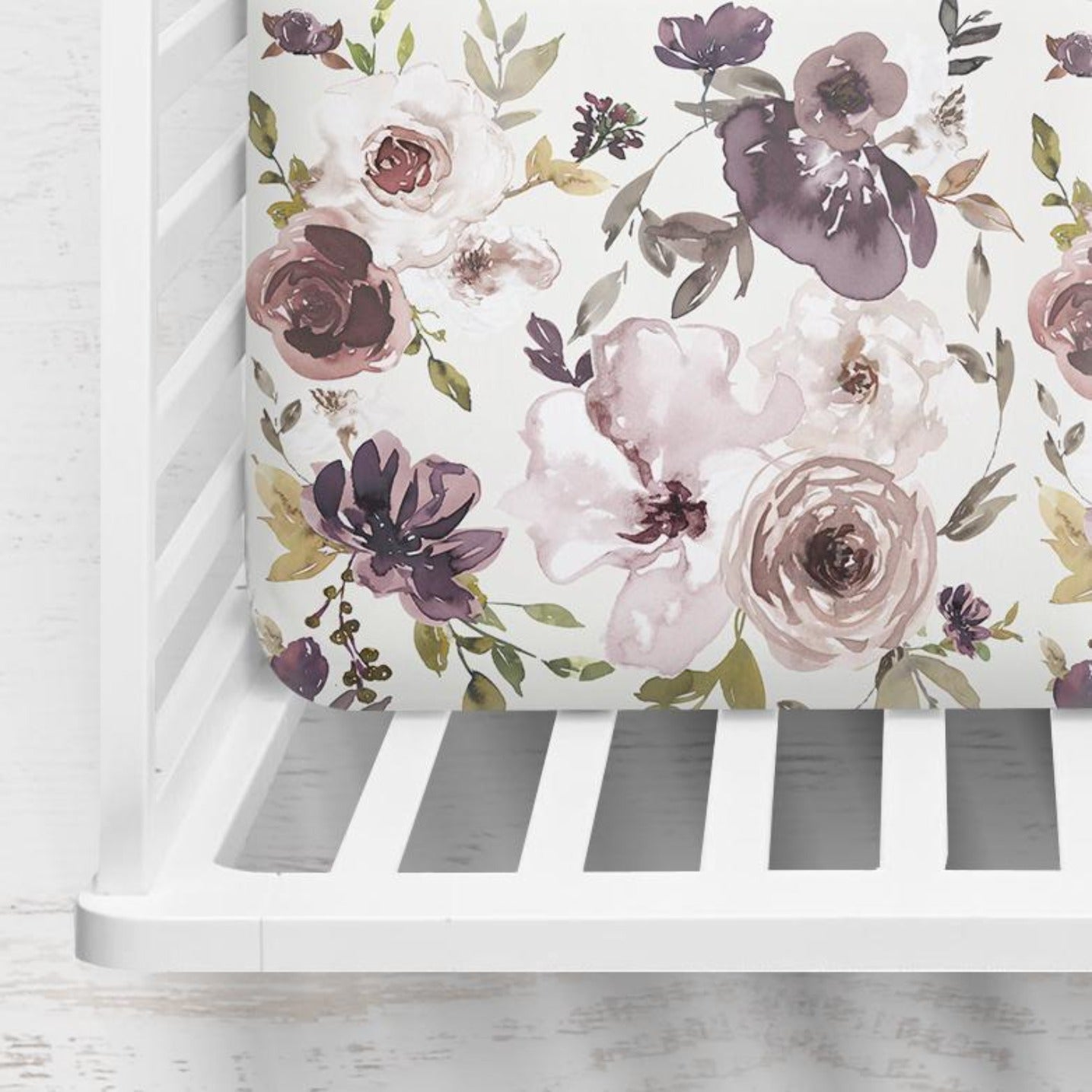 Chocolate Vanilla Floral Crib Sheet