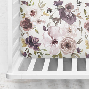 Chocolate Vanilla Floral Crib Sheet