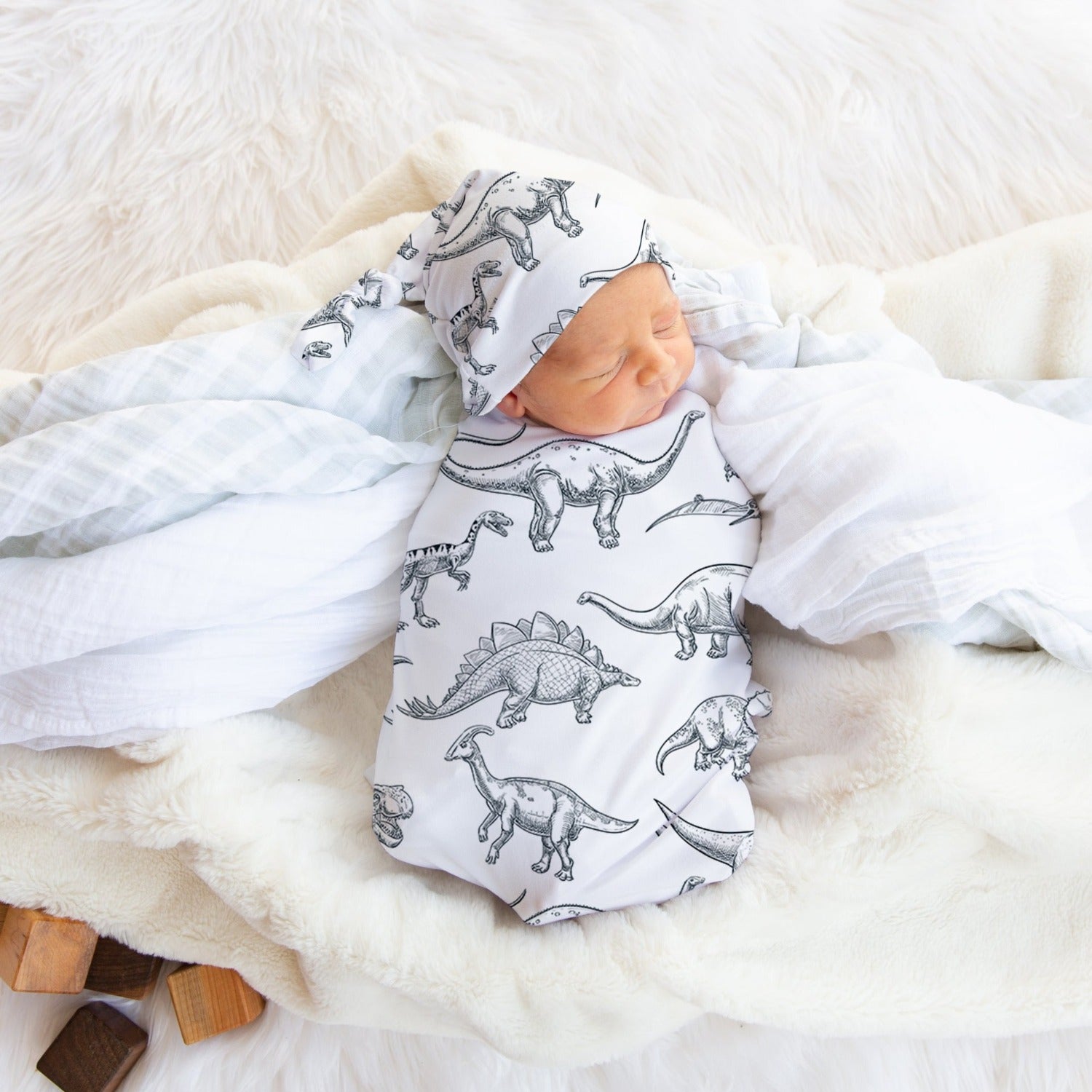 Dinosaur Sketch Newborn Swaddle