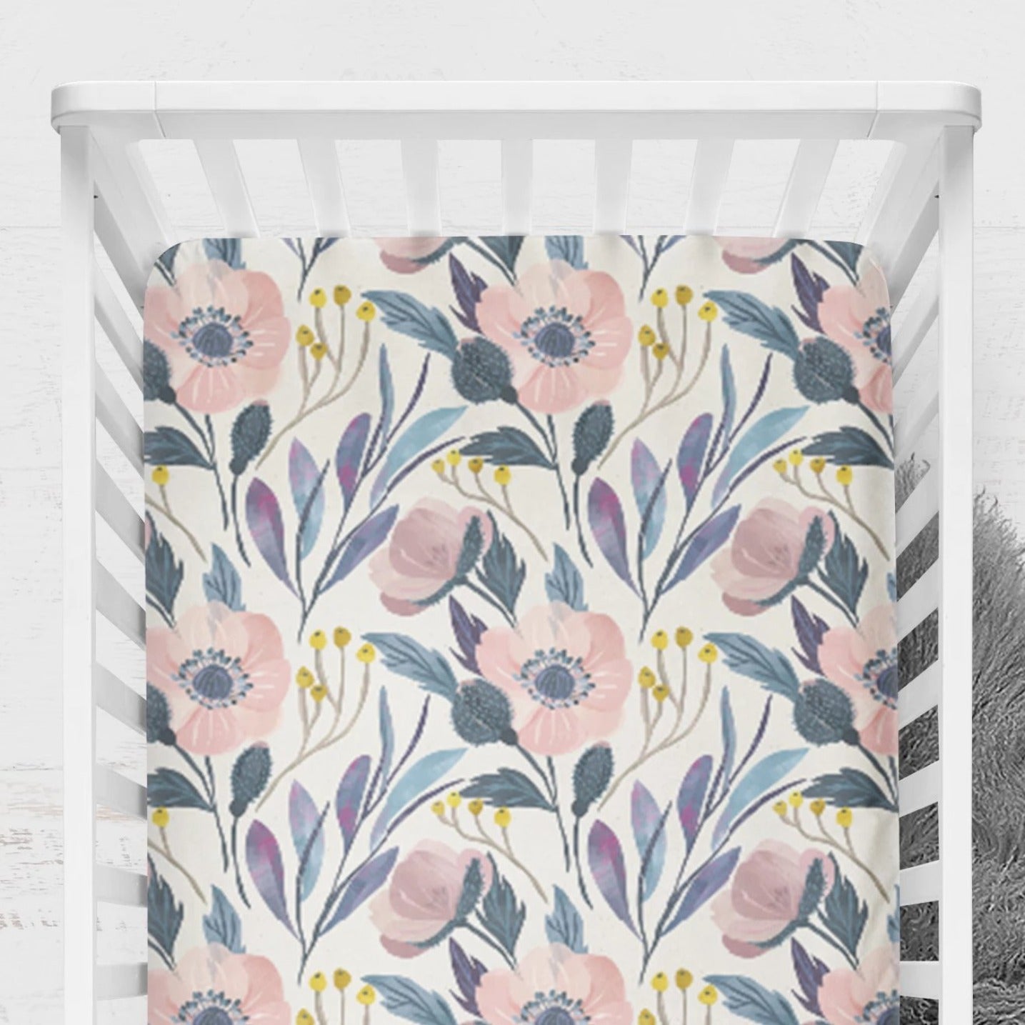 Holly's Hand Painted Field Flower Crib Sheet