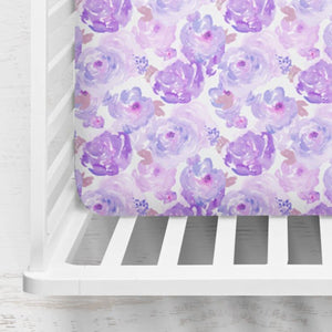Ophelia's Orchid Floral Fitted Crib Sheet