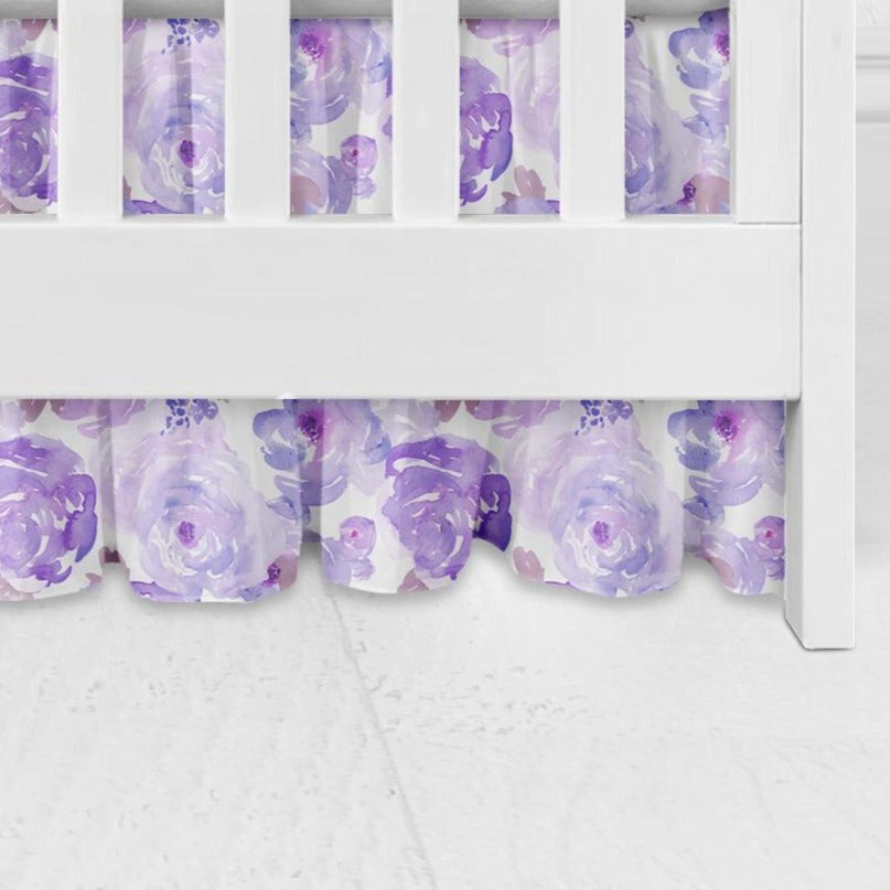 Ophelia's Orchid Floral Ruffle Crib Skirt