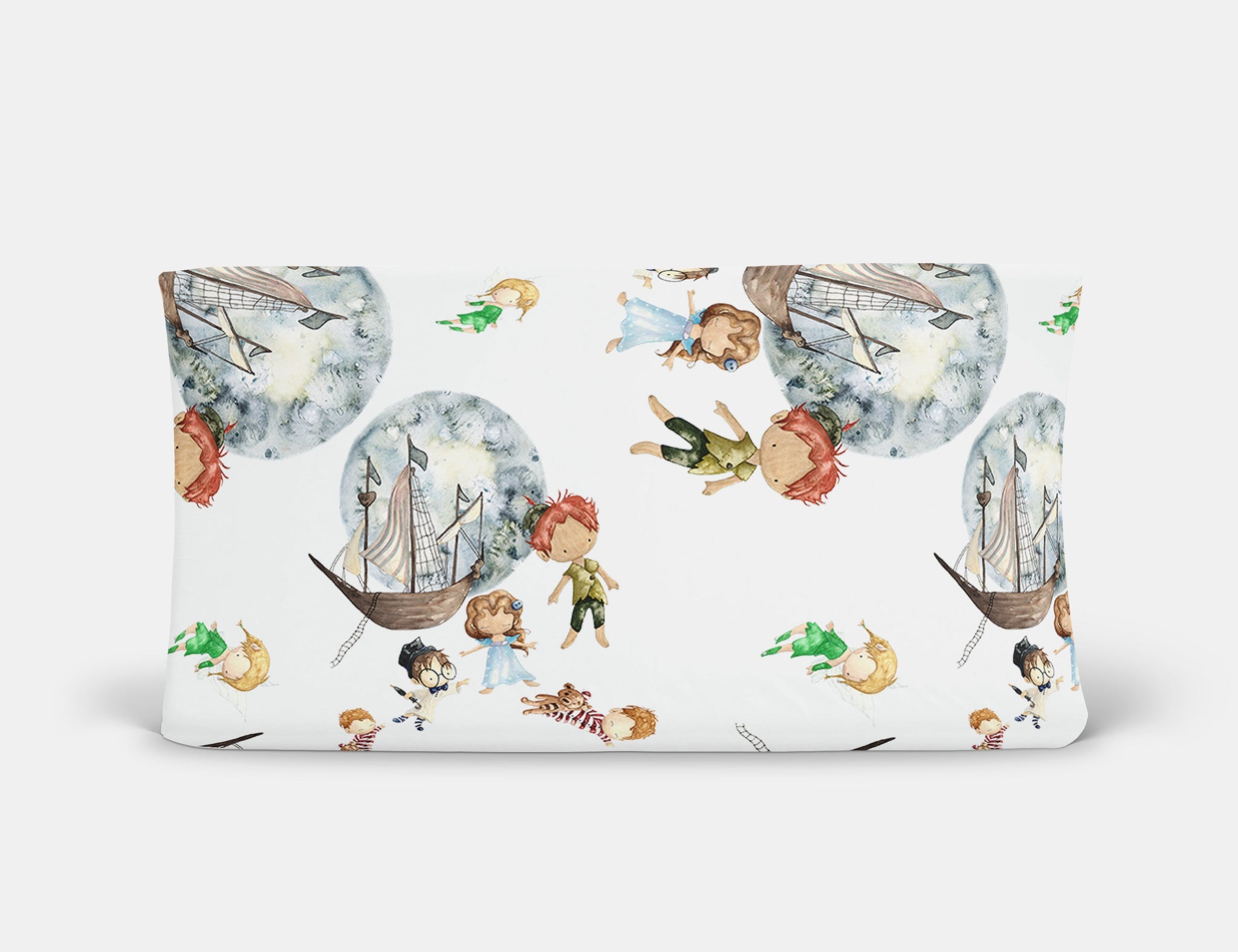 Peter Pan in White Changing Pad Cover