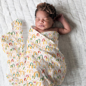 Rainbow in Moonglow Newborn Swaddle
