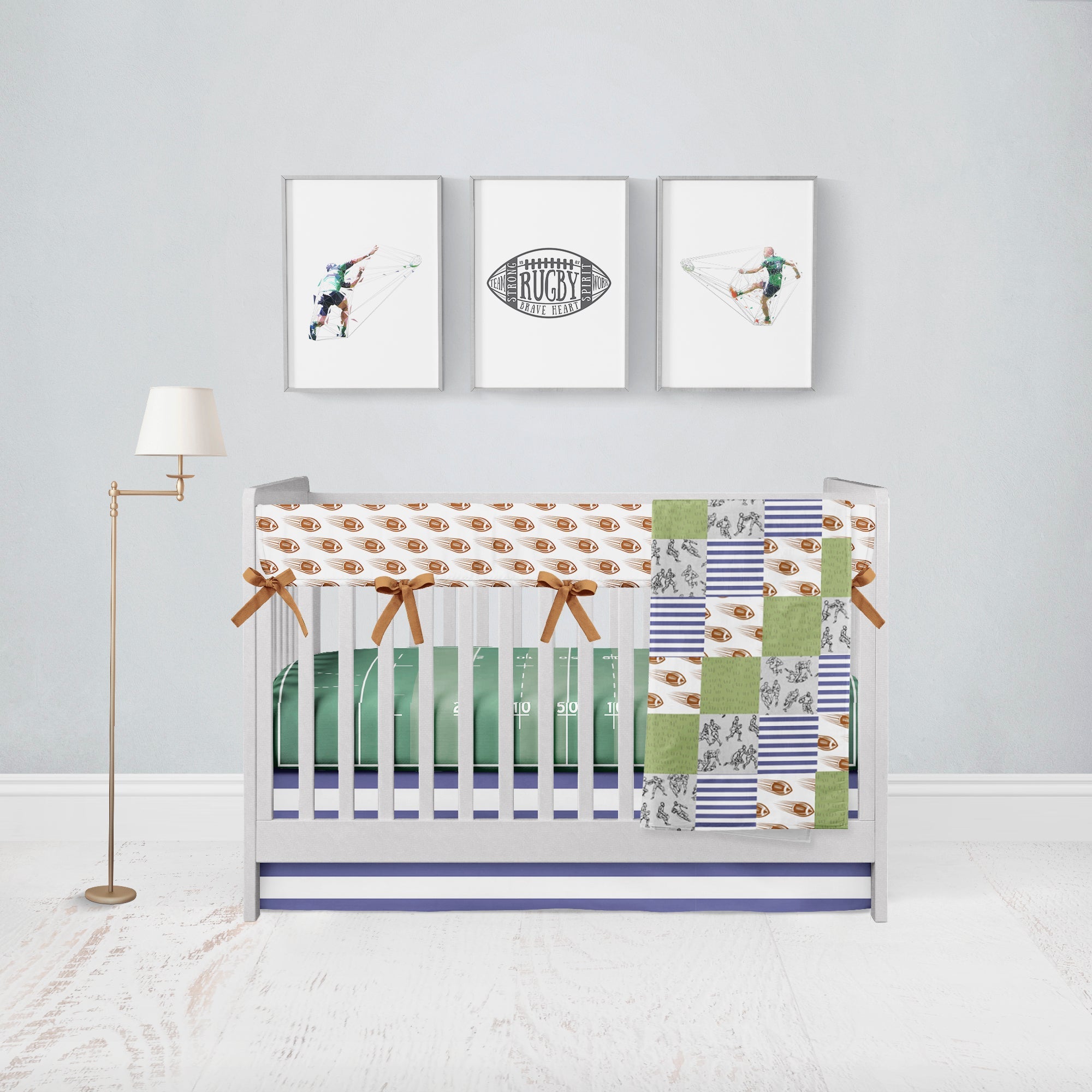Rugby Football Crib Set