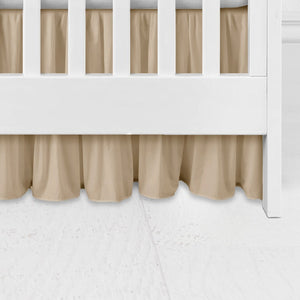 Solid Beige Ruffle Crib Skirt