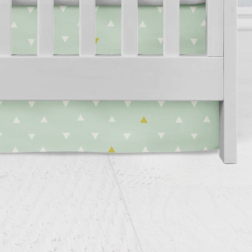 Triangle Tokens Mint Crib Skirt