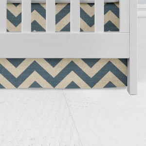 Denim Zig Zag Crib Skirt