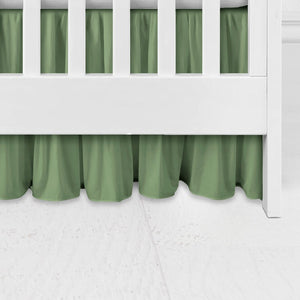 Dill Green Ruffle Crib Skirt