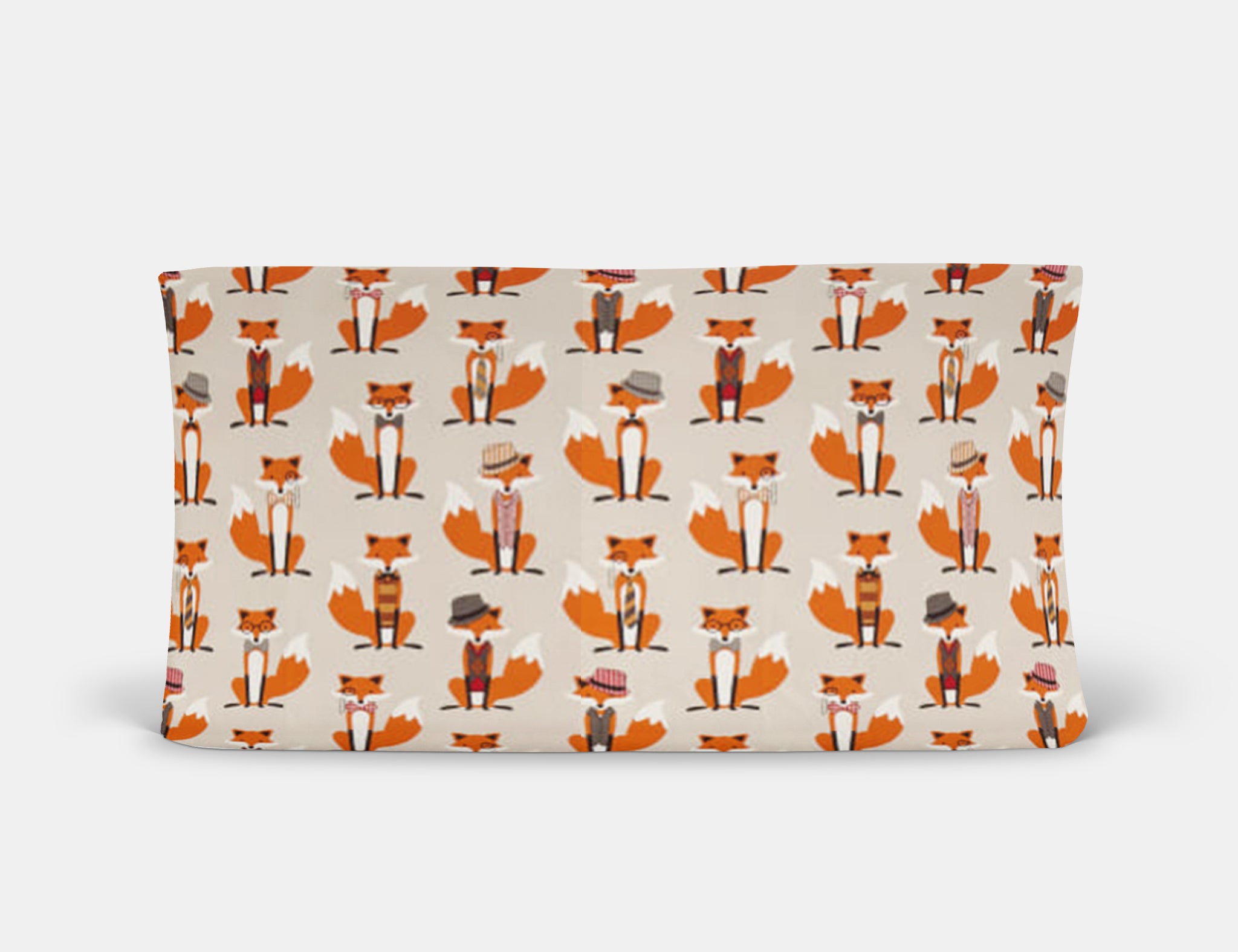 Fox and Hoodstooth Changing Pad Cover