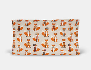 Fox and Hoodstooth Changing Pad Cover