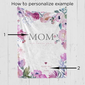 Mom Floral Blanket ~ Mimi Blanket ~ Mothers Day Gift Ideas ~ Mimi Blanket ~ Mimi Gift Ideas ~ Grandma Blanket ~ Mom Throw Blanket