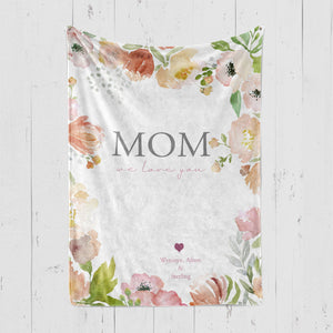 Yellow Floral Mother's Day Blanket ~ Mimi Gifts ~ Mimi Blanket ~ Mom Throw Blanket ~ Floral Blankets ~ Grandma Blanket ~ Mothers Day Gifts