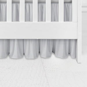 Solid Silver Ruffle Crib Skirt