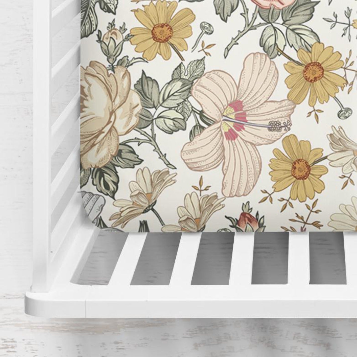 Vera's Vintage Flowers Crib Sheet
