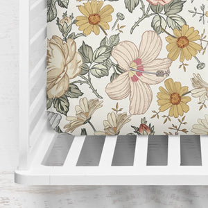 Vera's Vintage Flowers Crib Sheet