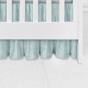 Aqua Vines Ruffle Crib Skirt